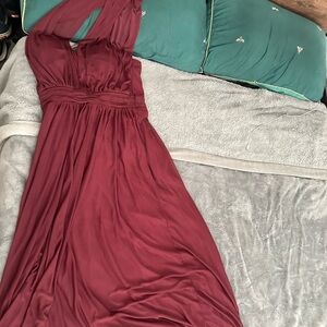 BRIDY GREY  red wine long bridesmaid/prom gown - Women